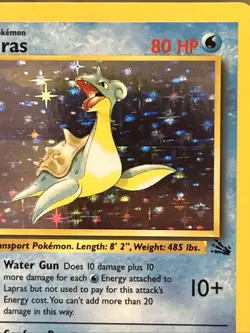 Pokemon TCG Lapras 1st Edition Holo Rare Card Fossil, 10/62 - Image 5