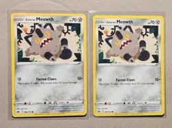 2x Galarian Meowth 084/159 Pokemon card Crown Zenith common NM - Image 1