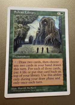 MTG Sylvan Library 4th Edition 1997 Rare Enchantment LP White Border - Image 2