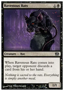1x Ravenous Rats - Foil MTG - 8th Edition - Moderate Play - Image 1