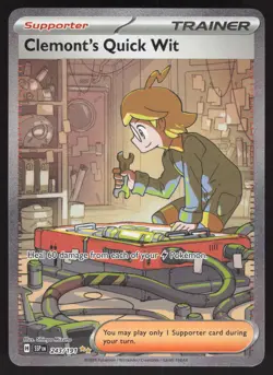 Clemont's Quick Wit 243/191 Pokemon TCG Surging Sparks NM - Image 1