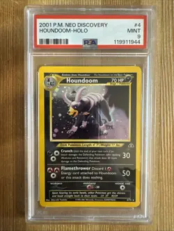 Houndoom 4/75 Holo Rare Neo Discovery Unlimited Pokemon TCG WOTC - PSA 9 - Image 1