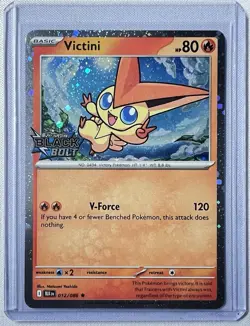 Pokemon TCG Victini 12/86 Black Bolt Cosmos Holo Rare Black Bolt Stamped NM - Image 1