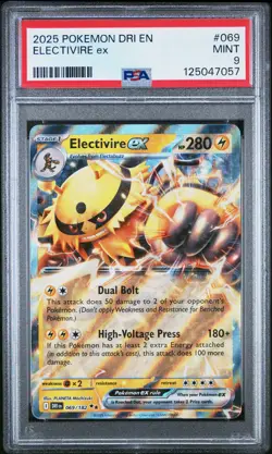 2025 POKEMON DRI EN-DESTINED RIVALS #069 ELECTIVIRE EX PSA 9 - Image 1