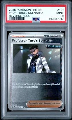 2025 POKEMON PRE EN-PRISMATIC EVOLUTIONS #121 PROFESSOR TURO'S SCENARIO PSA 9 - Image 1