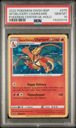 2026 POKEMON SWSH075 CHARIZARD SPECIAL DELIVERY PSA 10 HOLO HD SWIRL 🌀 - Image 1