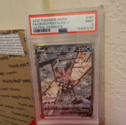 2022 Pokemon SWSH Astral Radiance Origin Forme Palkia V 167/189 PSA 9 - Image 1