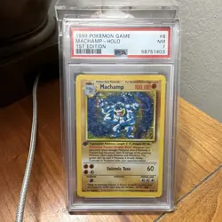 Pokemon PSA 7 1999 Machamp Holo Deck Exclusives 1st Edition 8/102 - Image 1
