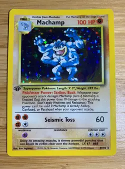 Pokemon TCG Machamp Base Set 8/102 Holo 1st Edition Holo Rare Mint - Image 1