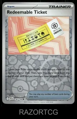 REDEEMABLE TICKET 156/159 UC JOURNEY TOGETHER POKEMON REVERSE HOLO NM/M - Image 1