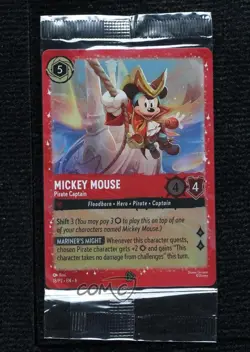 2024-Current Disney Lorcana - P2 Promos Foil Mickey Mouse Pirate Captain #18/P2 - Image 1