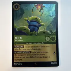 Disney Lorcana Wilds Unknown Alien - True Believer Rare Emerald Foil 83/204 NM - Image 1