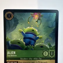 Disney Lorcana Wilds Unknown Alien - True Believer Rare Emerald Foil 83/204 NM - Image 3