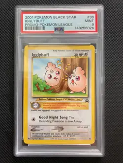 PSA 9 2001 Black Star League Promo Pokemon Card TCG Igglybuff 36 Mint WOTC - Image 1