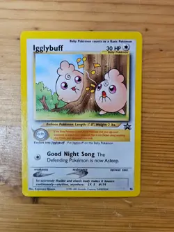Igglybuff Pokemon League Card WOTC Black Star Promo #36 2002 LP/NM. - Image 1
