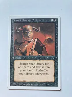 MTG Magic The Gathering Demonic Tutor #105 Revised 1994 LP or Better - Image 1
