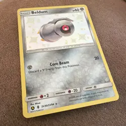 Pokemon TCG Beldum Hidden Fates SV30/SV94 Baby Shiny Card Near Mint - Image 1