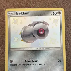 Pokemon TCG Beldum Hidden Fates SV30/SV94 Baby Shiny Card Near Mint - Image 2