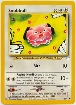 Snubbull 55/64 Neo Revelation 2000 Pokemon Card TCG Vintage - M/NM - Image 1
