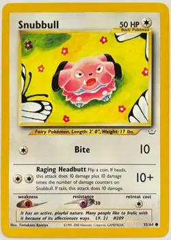 Snubbull 55/64 Neo Revelation 2000 Pokemon Card TCG Vintage - M/NM - Image 5