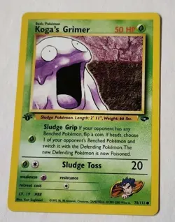 Pokemon Card - Koga's Grimer Gym Challenge 1st Edition 78/132 LP - Image 1