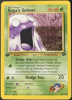 Koga's Grimer 78/132 Gym Challenge Regular 1st Edition - Pokemon Card - Image 1