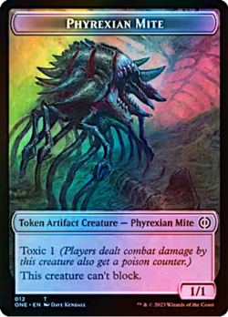 Phyrexian Mite Toke Token Rebel 012/011 Foil Token Phyrexia: All Will Be One MTG - Image 1