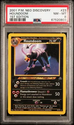 2001 POKEMON NEO DISCOVERY 1ST EDITION #23 HOUNDOOM PSA 8 - Image 1