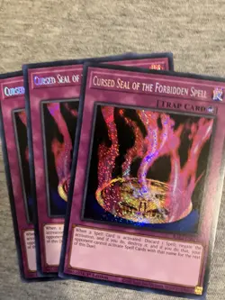 3x Cursed Seal of the Forbidden Spell 1st Edition Secret Rare RA03-EN076 - Image 1