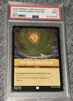 2023 Lorcana - The First Chapter Foil You Have Forgotten Me PSA 9!! - Image 1