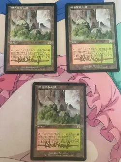 Mtg Wooded Foothills Japanese Set Of 3 Signed - Image 1