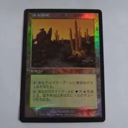 Mtg Brushland Foil First Edition Japanese - Image 1