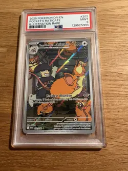 PSA 9 Rocket's Raticate #202/182 - Destined Rivals Pokemon TCG - Image 1