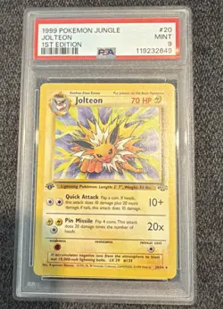 1999 POKEMON JUNGLE FIRST EDITION 1ST #20 JOLTEON PSA 9 - Image 1