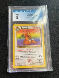 Dragonite 19/62 Fossil Rare Unlimited CGC 8 NM/Mint Vintage Rare! - Image 1