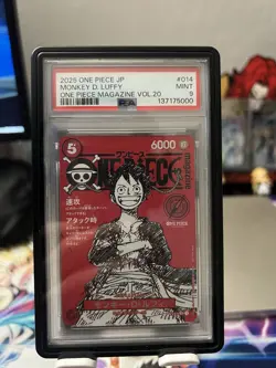 Bandai 2025 One Piece CCG Monkey D. Luffy #014 PSA 9 Graded Holo Promo JP - Image 1