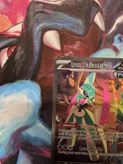 Pokemon TCG Iron Valiant EX Paradox Rift 249/182 Special Illustration Rare Mint - Image 3