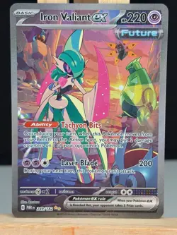 Pokemon TCG Iron Valiant EX Paradox Rift 249/182 Holo Special Illustration Rare - Image 1