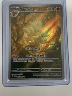 Pokemon TCG Obsidian Flames Ninetails Illustration Rare Holo Card 199/197 - Image 1