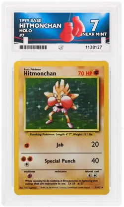 ACE 7 Hitmonchan 7/102 Base Set 1999 WOTC Holo Pokemon Card - Mint - Image 1