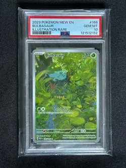 2023 POKEMON MEW EN-151 ILLUSTRATION RARE #166 BULBASAUR PSA 10 - Image 1