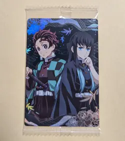 Demon Slayer wafer card Muichiro Tokito & Tanjiro kamado W8-27 SR holo Japanese - Image 1