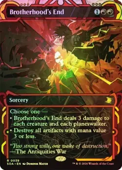 Brotherhood's End Foil Borderless Secrets of Strixhaven NM MTG - Image 1