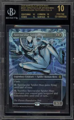 Magic MTG Spectacular Spider-Man Borderless Textured Foil 241 BGS 10 BLACK LABEL - Image 1