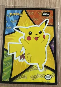 1999 Pokemon Topps Pikachu Nintendo Sticker Puzzle Card 1st - Image 1