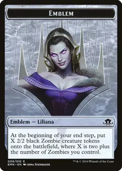 Emblem - Liliana, the Last Hope 9 Token Eldritch Moon Near Mint - Image 1