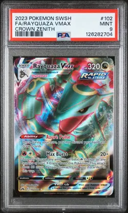 2023 POKEMON SWORD AND SHIELD CROWN ZENITH 102/159 FULL ART/RAYQUAZA VMAX - Image 1