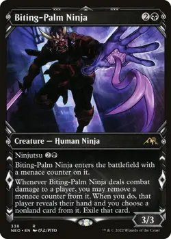 Biting-Palm Ninja (Showcase) 338 Rare Kamigawa: Neon Dynasty Near Mint - Image 1