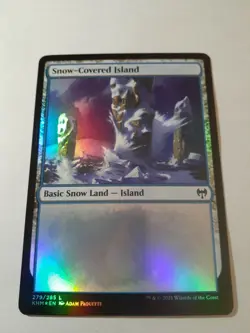MTG Bling - Foil Snow Land - Snow-Covered Island (279) - Kaldheim -C752 - Image 2