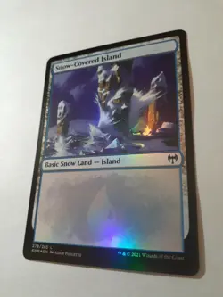 MTG Bling - Foil Snow Land - Snow-Covered Island (279) - Kaldheim -C752 - Image 4